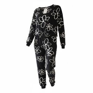 No Boundaries Black and White Floral Pajama Set - Flower child
